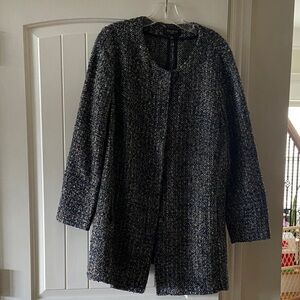 Talbots Black and White Tweed Coat